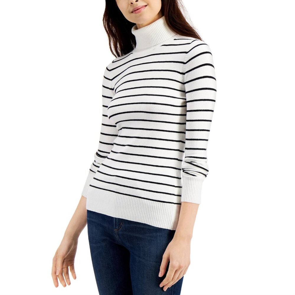 ❣️SOLD❣️ French Connection Striped Turtleneck Sweater Size S